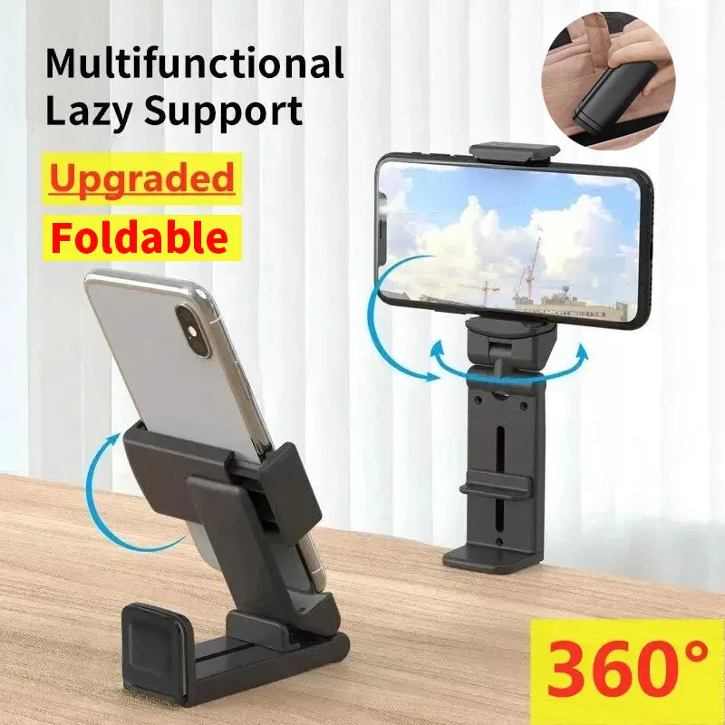 Grön/ Rosa - Hopfällbara mobilstativ är perfekt för UGC, flygresor, tågresor, bil och skrivbord, 360° Roterbart & Handsfree